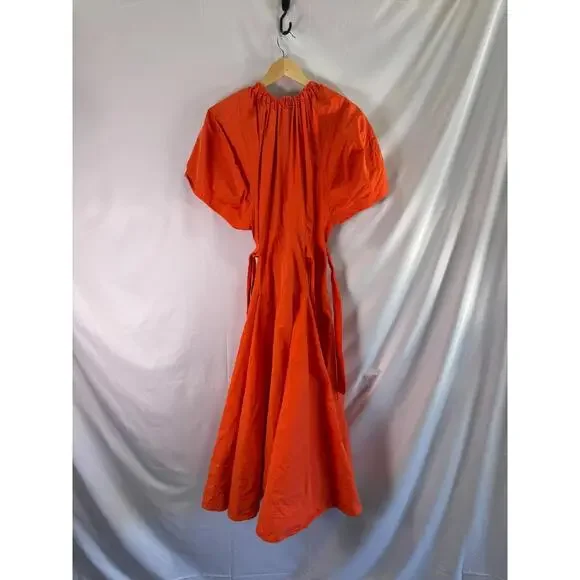 3.1 Phillip Lim Orange Ladybug Poplin Dress Size 12 - Picture 4 of 5